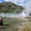 Llegamos al activo géiser Imperial / Ruta a pie Yellowstone | Grand Prismatic Spring 