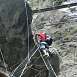 Las dos escaleras colgando al vac�o previas a la pasarela / V&iacute;a ferrata � Adret | La Passerelle 