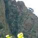 La pasarela colgante vista desde el inicio / V&iacute;a ferrata � Chaos de Coum�ly 