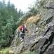 Inicio de la v�a ladeando / V&iacute;a ferrata � Planfoy 