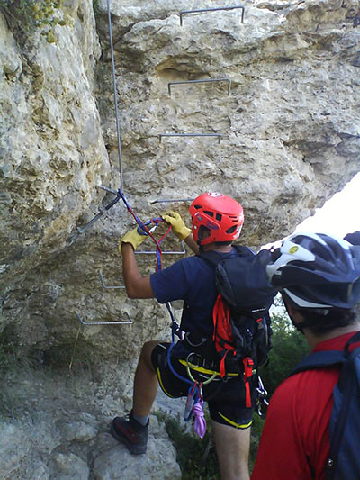 Última trepada de 4 metros y llegamos a la cima del Puigsagordi 