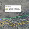 Croquis oficial del sendero PNSC-S02 de Los Callejones en color amarillo / Ruta a pie Los Callejones de las Majadas. Serranía de Cuenca 