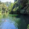 Se puede nadar un buen rato en el gorg de la Mola / Ruta a pie Gorg de la Mola. Río Brugent del Ter 