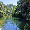 Verde oscuro en el gorg de la Mola indica su profundidad / Ruta a pie Gorg de la Mola. Río Brugent del Ter 