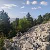 Bajando un corto tramo del extremo de una tartera en el retorno -sin dificultad- / Ruta a pie Cadí en familia: El Querforadat  