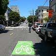 Carril preferente hacia el Golden Gate Park que evita las cuestas más duras 