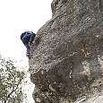 Subiendo por la parte media de la vía ferrata 