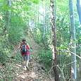 Subiendo por el hayedo junto a los riscos 