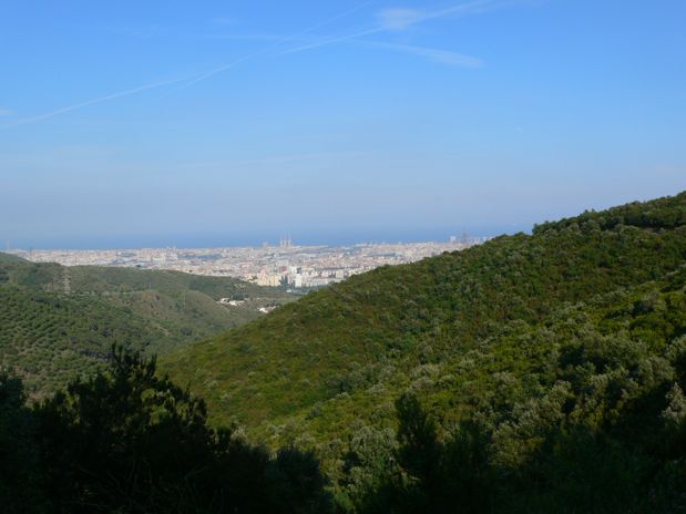Vistas al área metropolitana cerca del Turó del Trac 
