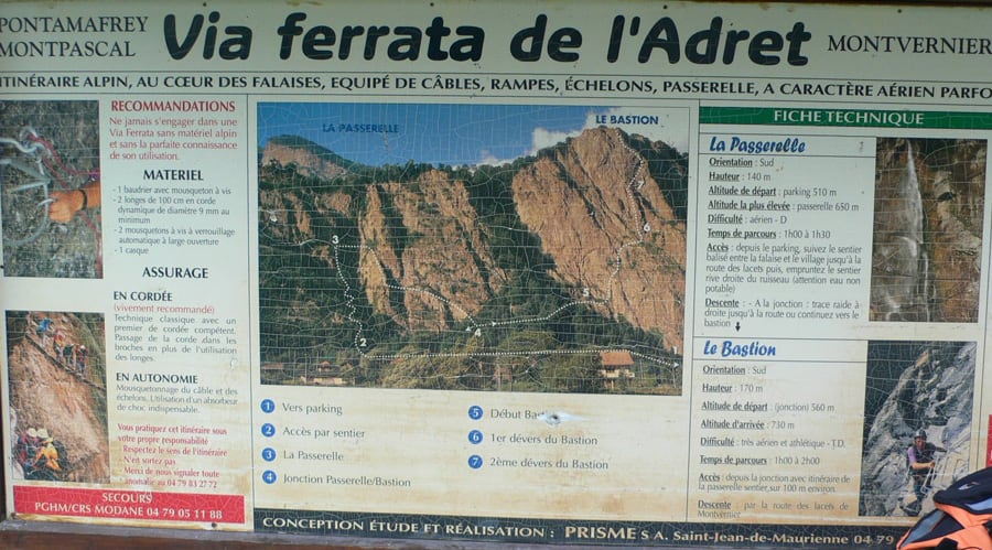 Croquis de la vía ferrata
