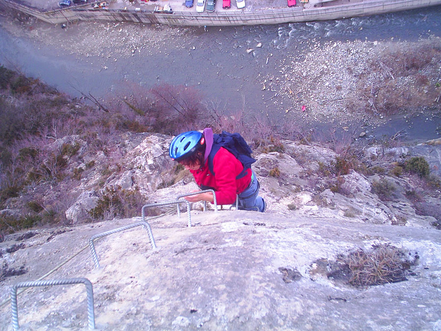 Exiting the ferrata 