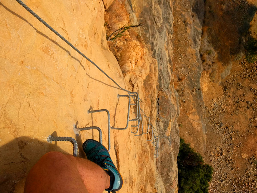 The via ferrata is short but a bit exposed