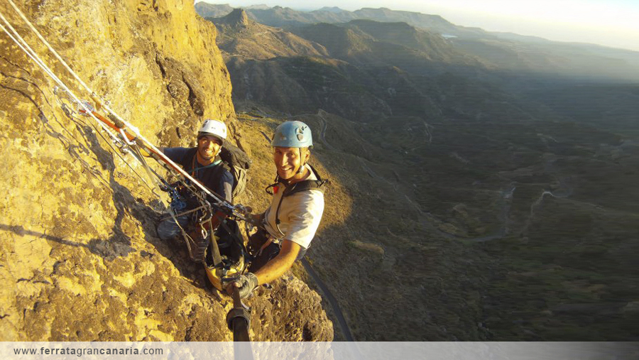 Los constructores de la vía ferrata Alquimia Gran Canaria 