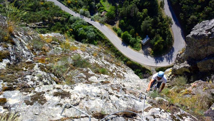 Tramo vertical de la vía ferrata 