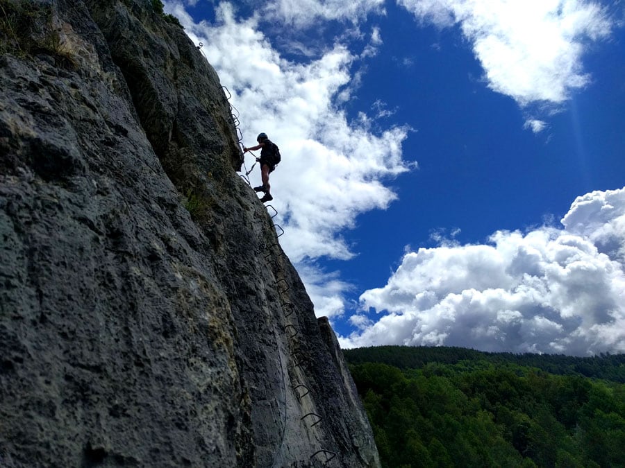 Last vertical stretches of the ferrata 
