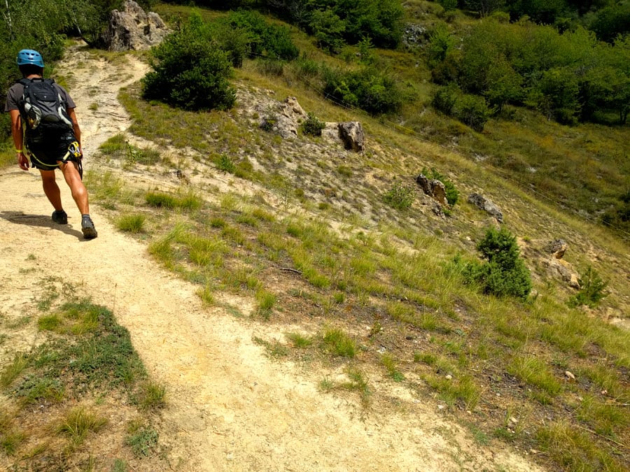 Uphill path to the Balcon du Ciel viewpoint 