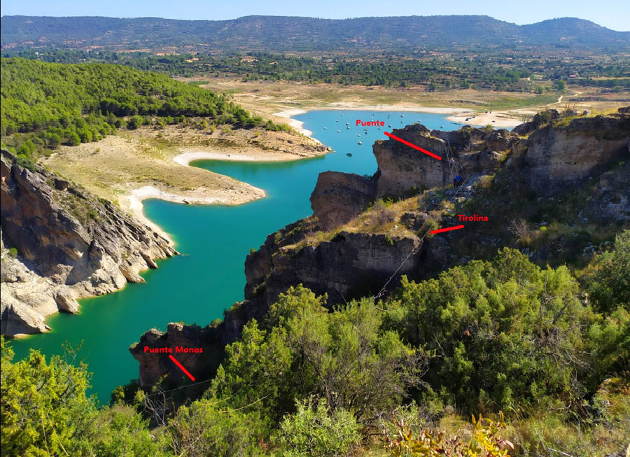 Croquis general de la vía ferrata desde el final © Pablo Esteban 