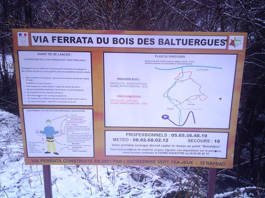 Croquis a la entrada de la vía ferrata 