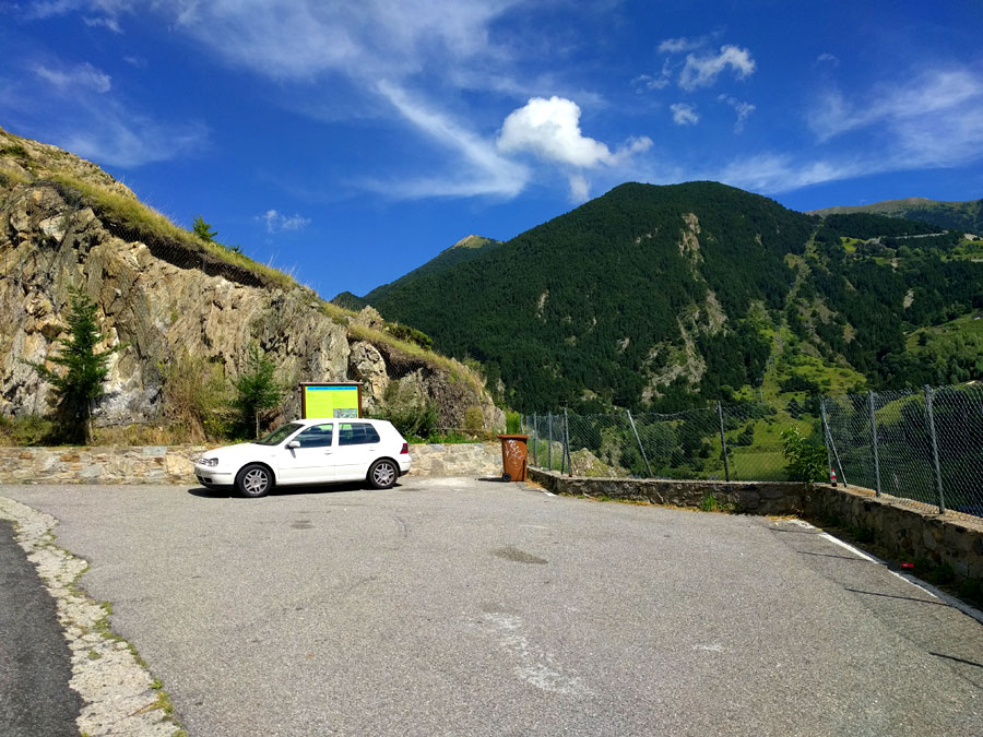 Parking space enough for about six cars 