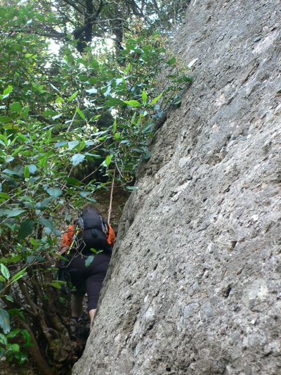 Tramo de cuerda vertical de unos 5 metros