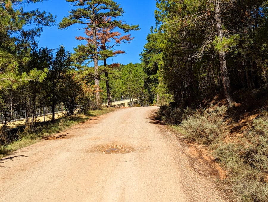 Seguimos bajando por la pista paralela a la canal Uña-Villalba 