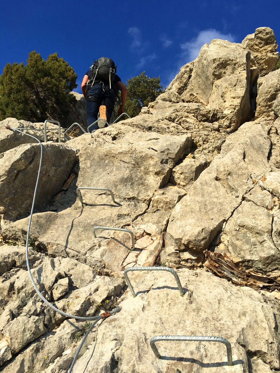 Pasos de salida de la vía ferrata 