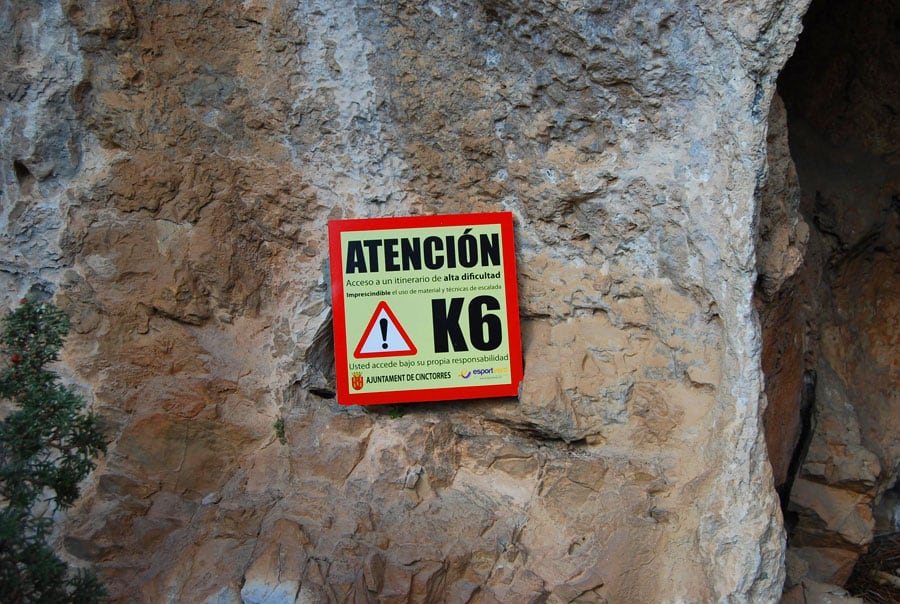 Aviso al continuar hacia el sector K6 