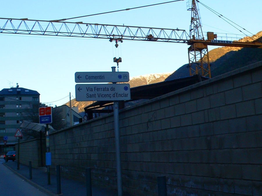 Signposts of the via ferrata - they were removed in 2014 