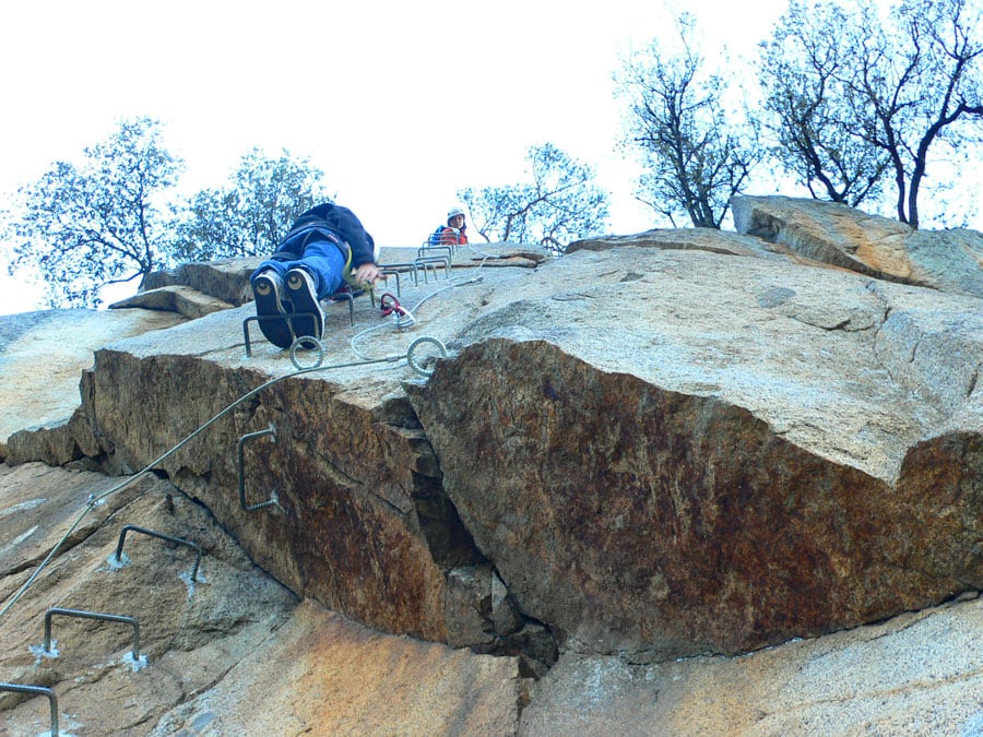 Once we overcome the ledge we’ll face an exposed section 