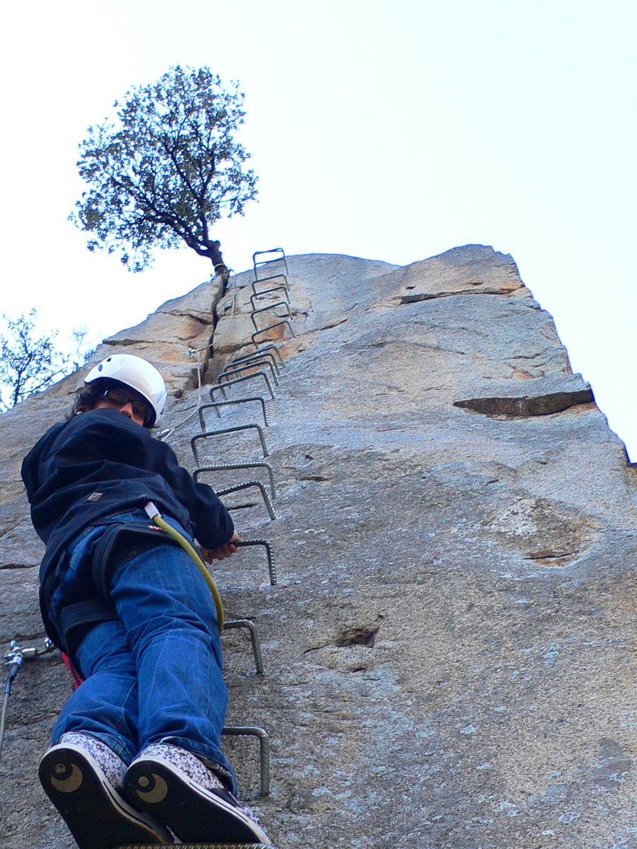 Exposed section with no overhang. The route starts to get exciting 