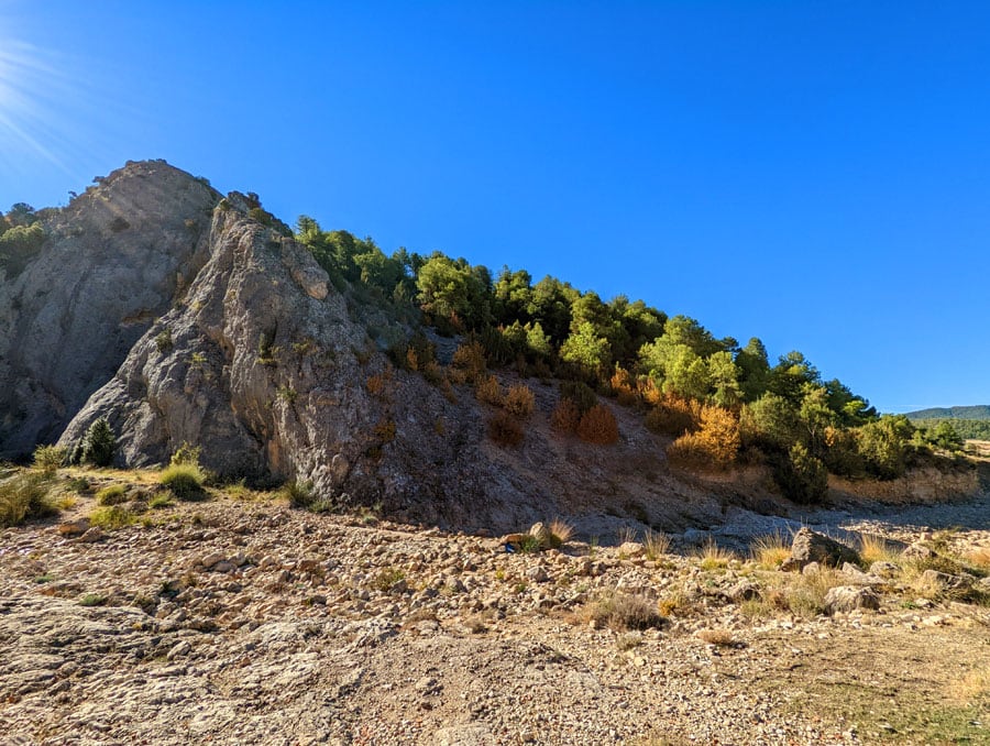 Vista de la ladera de retorno desde el estacionamiento 