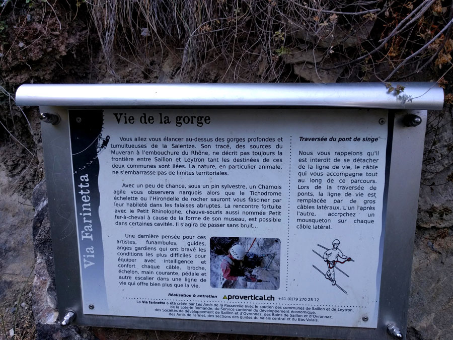 Información del primer paso - el puente tibetano por encima de la gorga- 