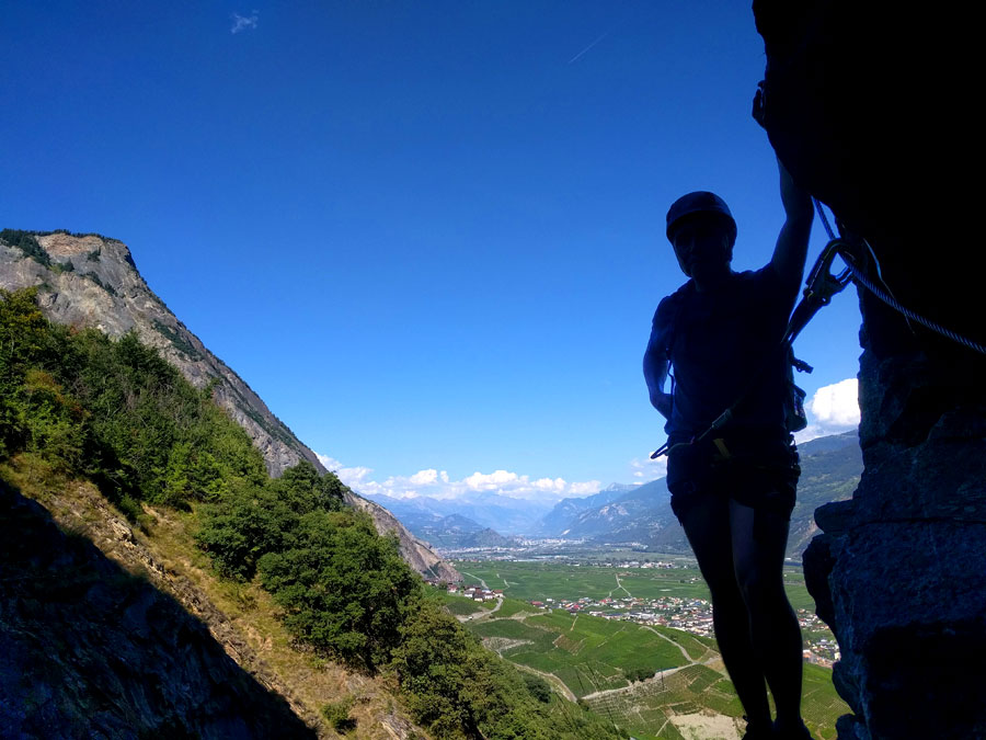Vista atrás al valle de Sion 