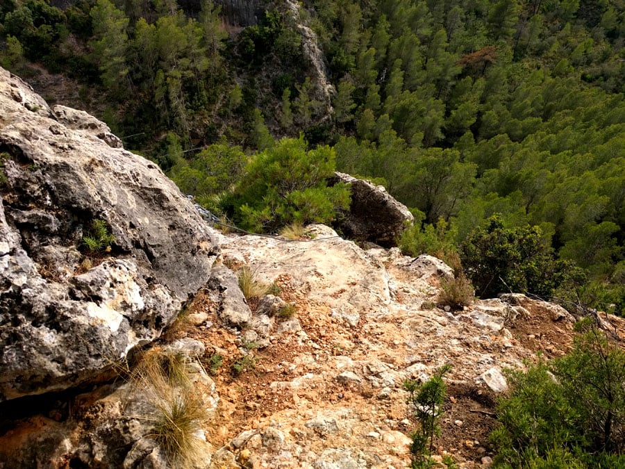 Back view at the exit of the via ferrata 