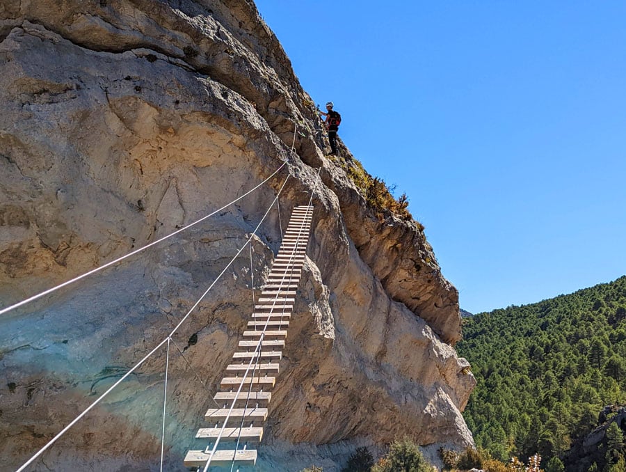 Detalle de la vía ferrata 