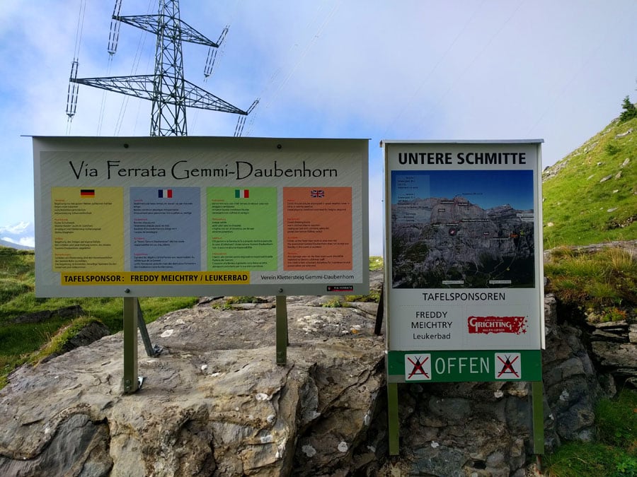 Cartel informativo Untere Schmitte -aquí nos equipamos- 