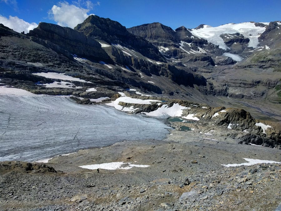 Vista del glaciar Dauben que cruzaremos en la bajada 