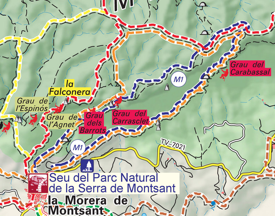 Croquis de la zona con la situación de los graus 