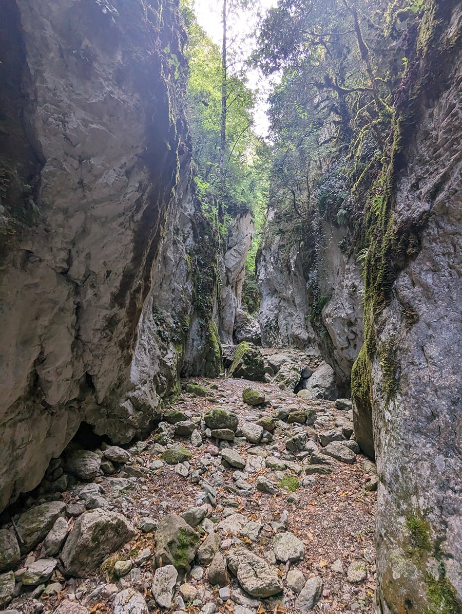 Seguimos caminando por el lecho del torrente 