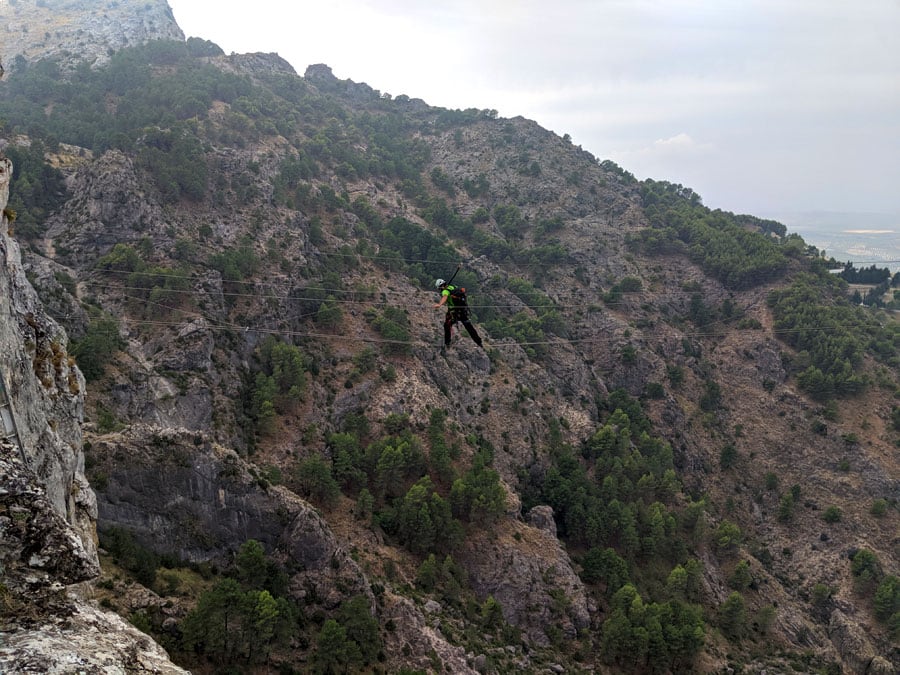 Another view of the 40-meter tibetan bridge 