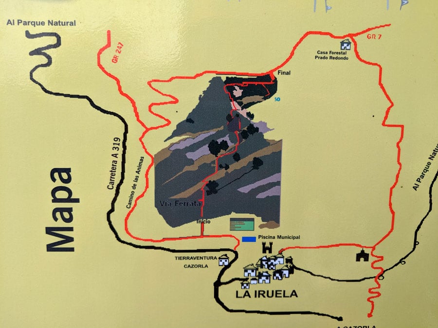 Official sketch of the via ferrata 