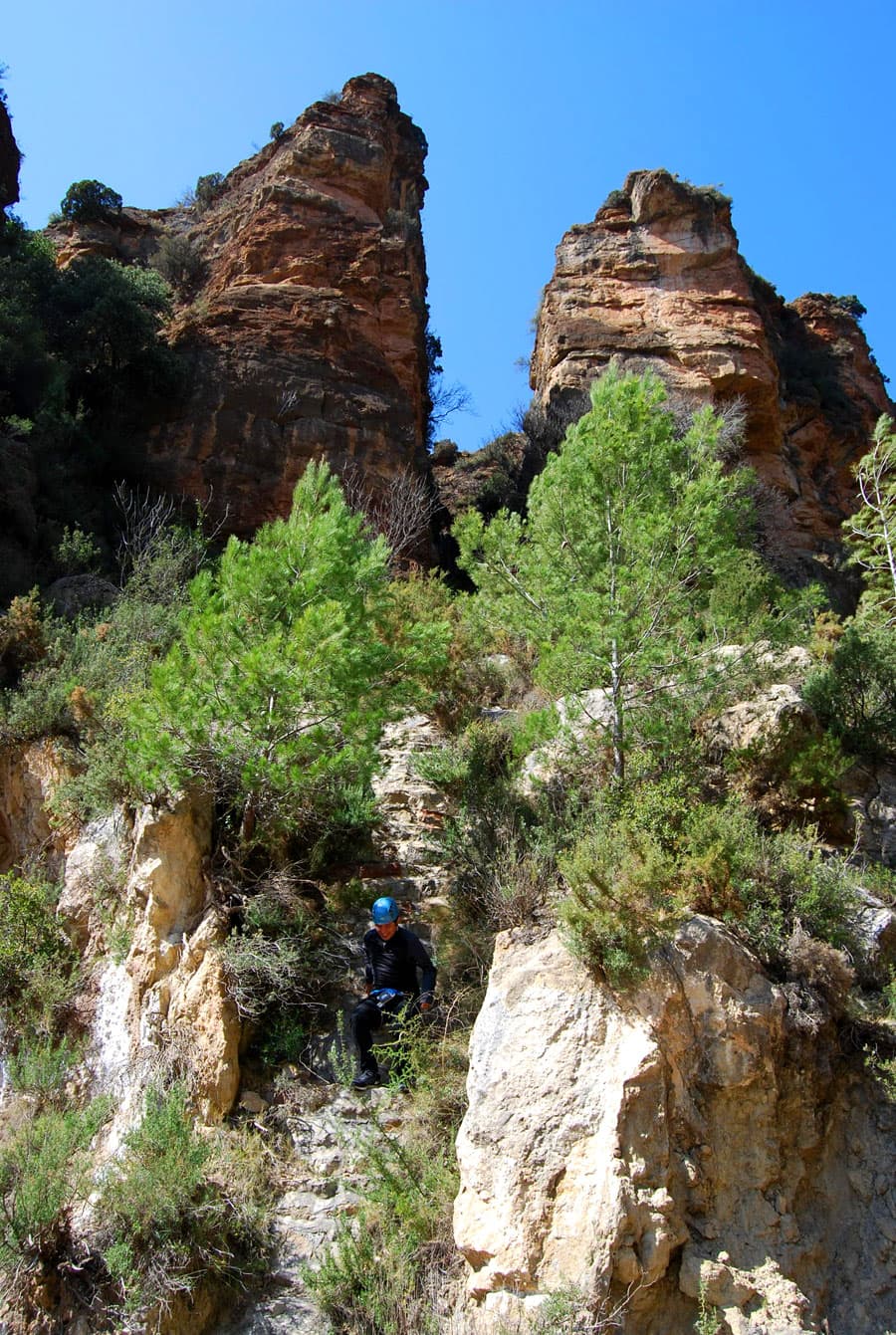 Vista atrás a la grieta -el paso final es algo escarpado y resbaladizo- 