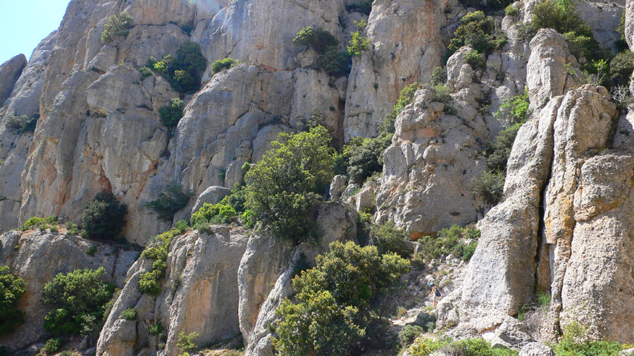 Paredes frontales de la sierra de Montsant 