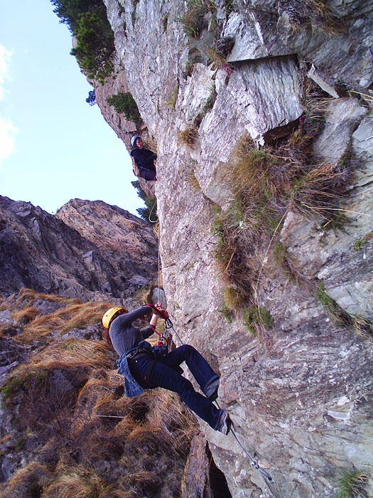First vertical section of the ferrata 