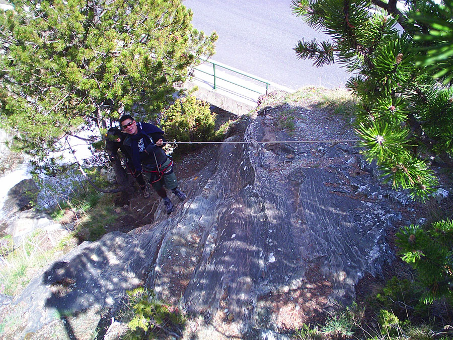 Tied rope at the beginning 