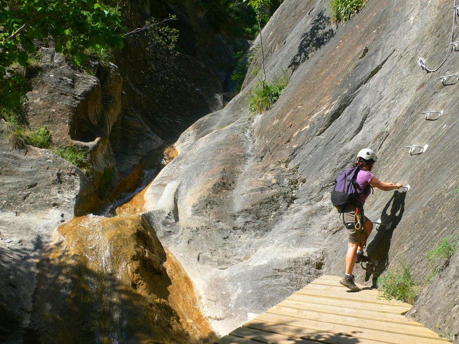 Start of the ferrata at the canyon of Segudet 