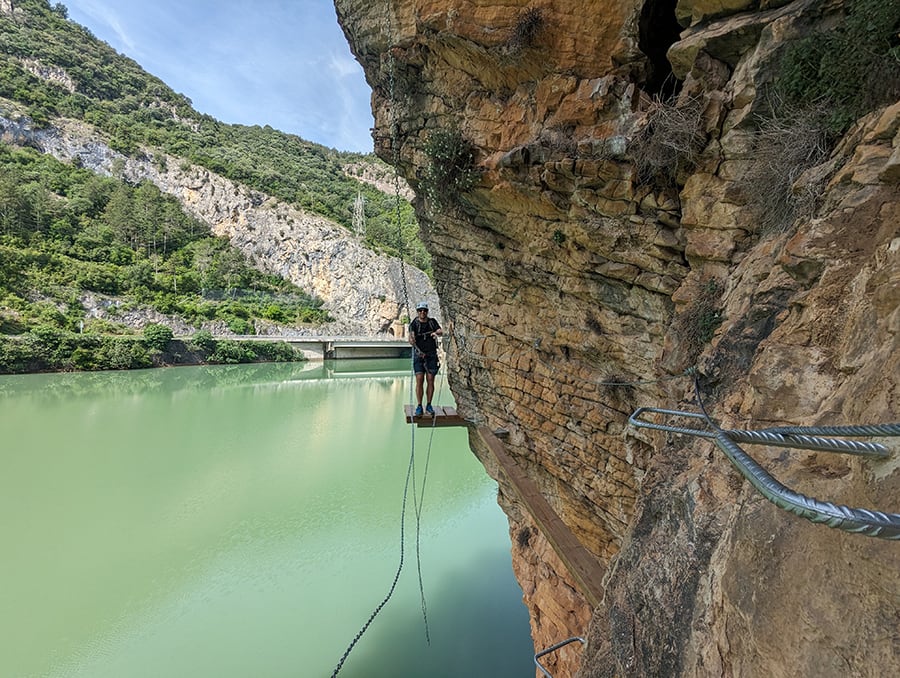 Vista desde la plataforma previo al salto del Péndulo de 6 metros 