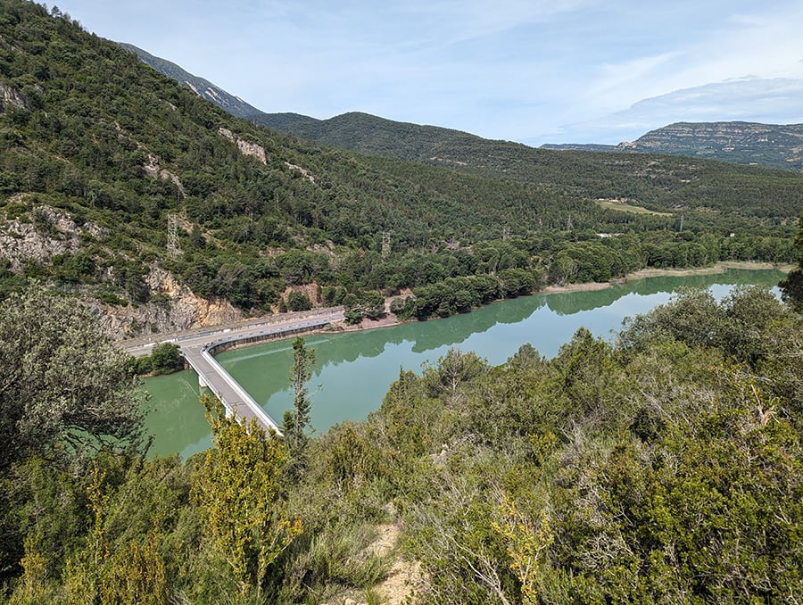 Vistas desde el final de la vía ferrata al puente Nou de Monares 