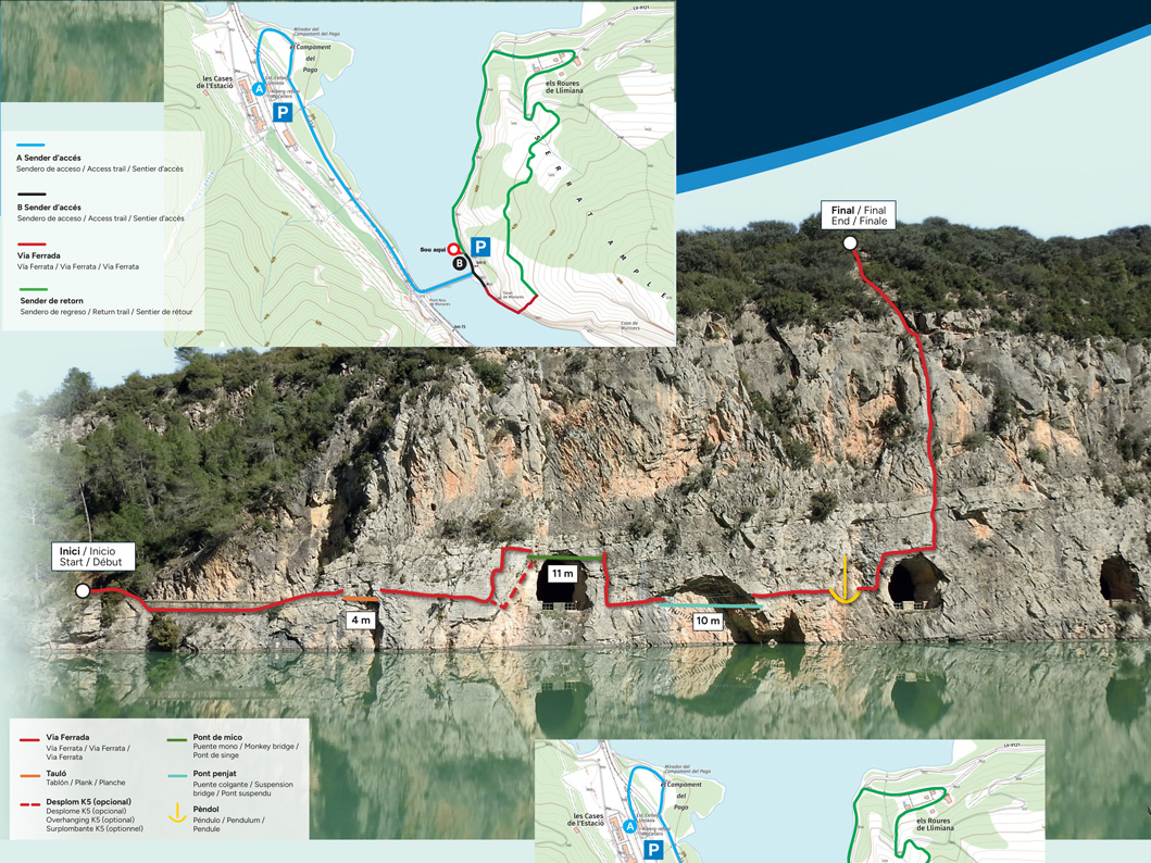 Croquis oficial de la vía ferrata