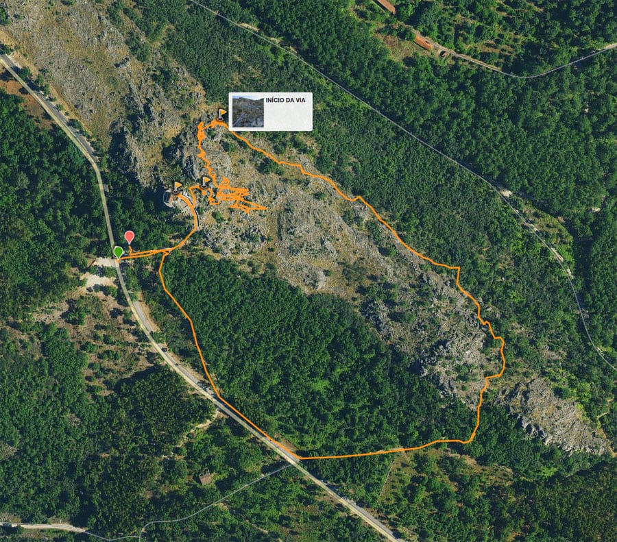 Croquis de la vía ferrata y aproximación